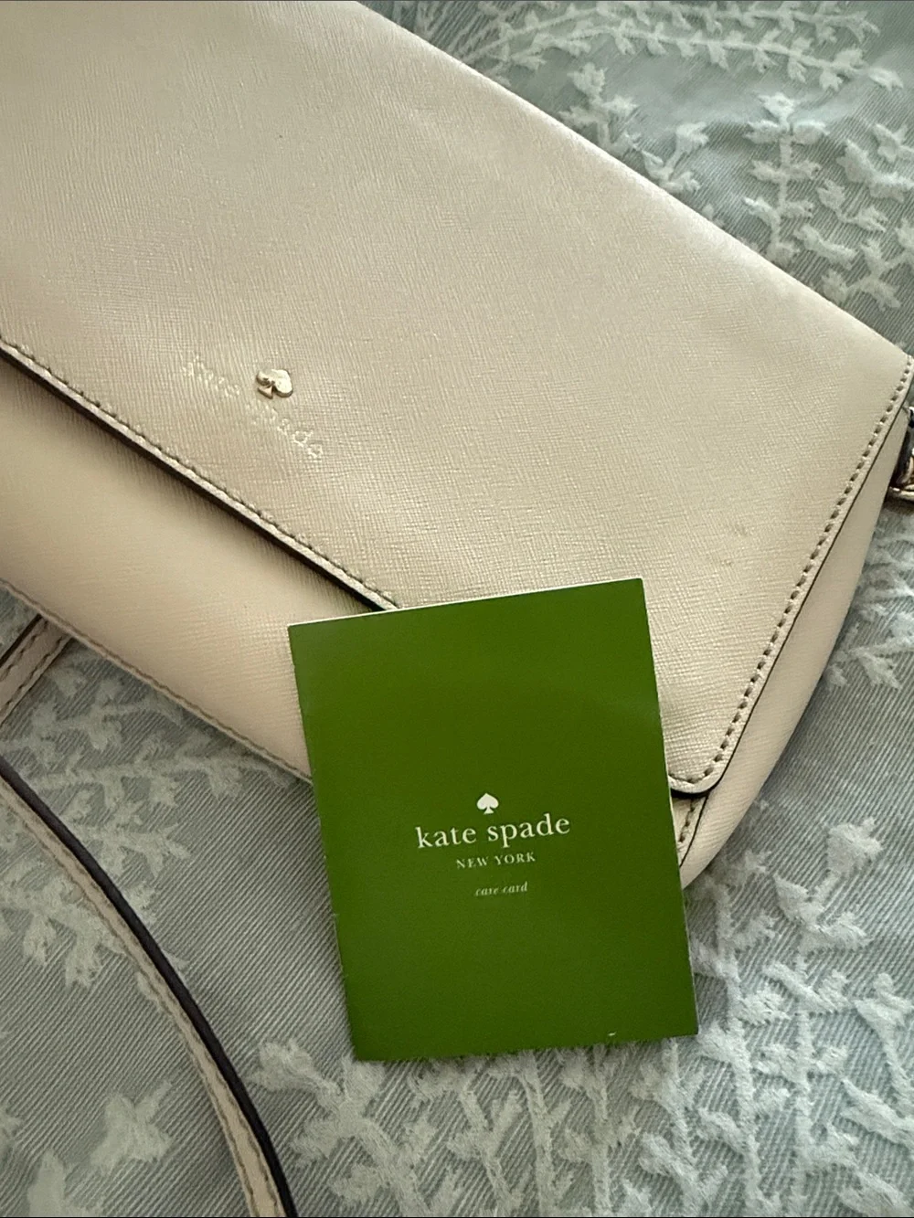 kate spade cream leather crossbody with chain strap